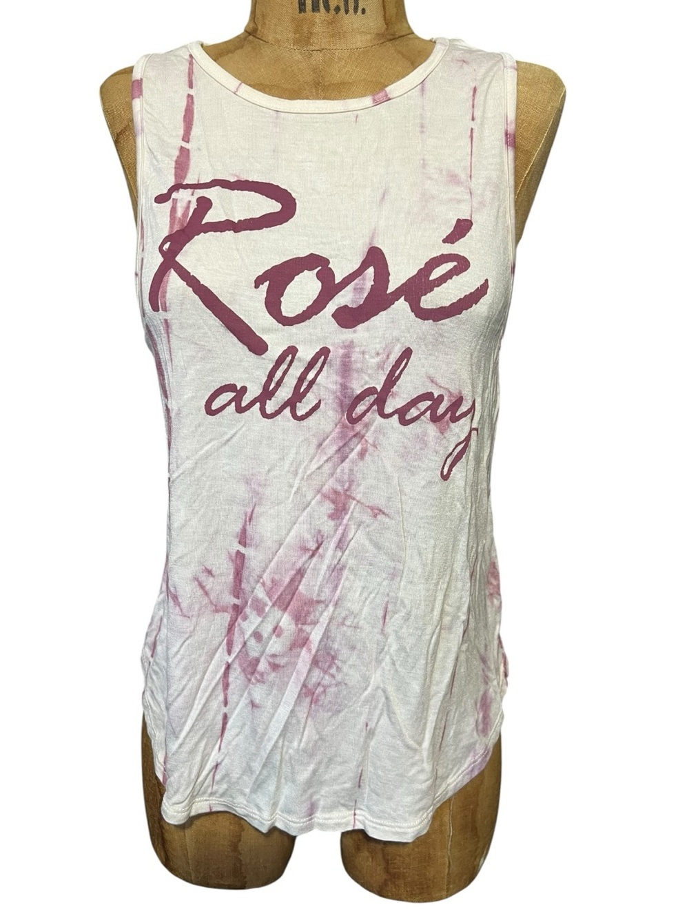Windsor White & Pink 'Rosé All Day' Tie-Dye Tank L NWT
